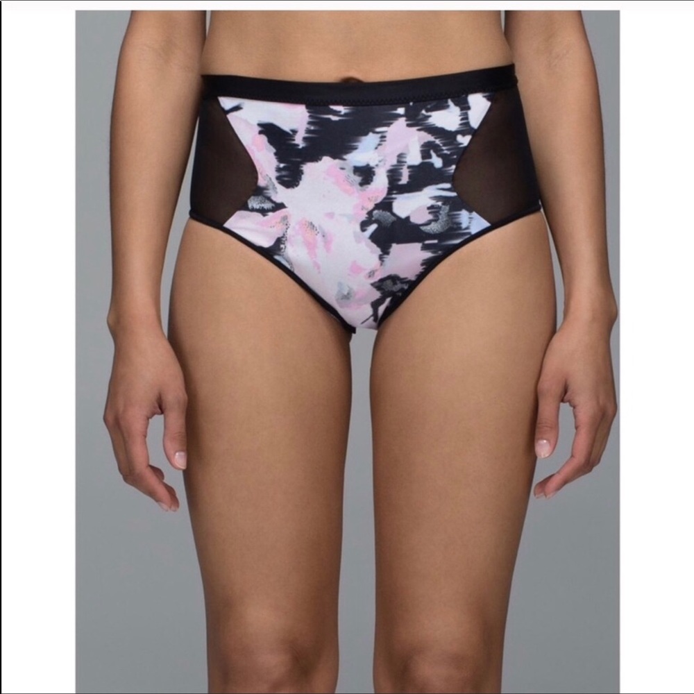 High-waisted lulu swim bottoms
